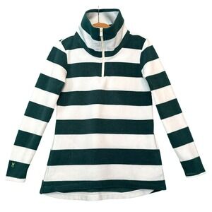 Dudley Stephens Womens M Prospect Pullover Vello Fleece Quarter Zip Green Stripe